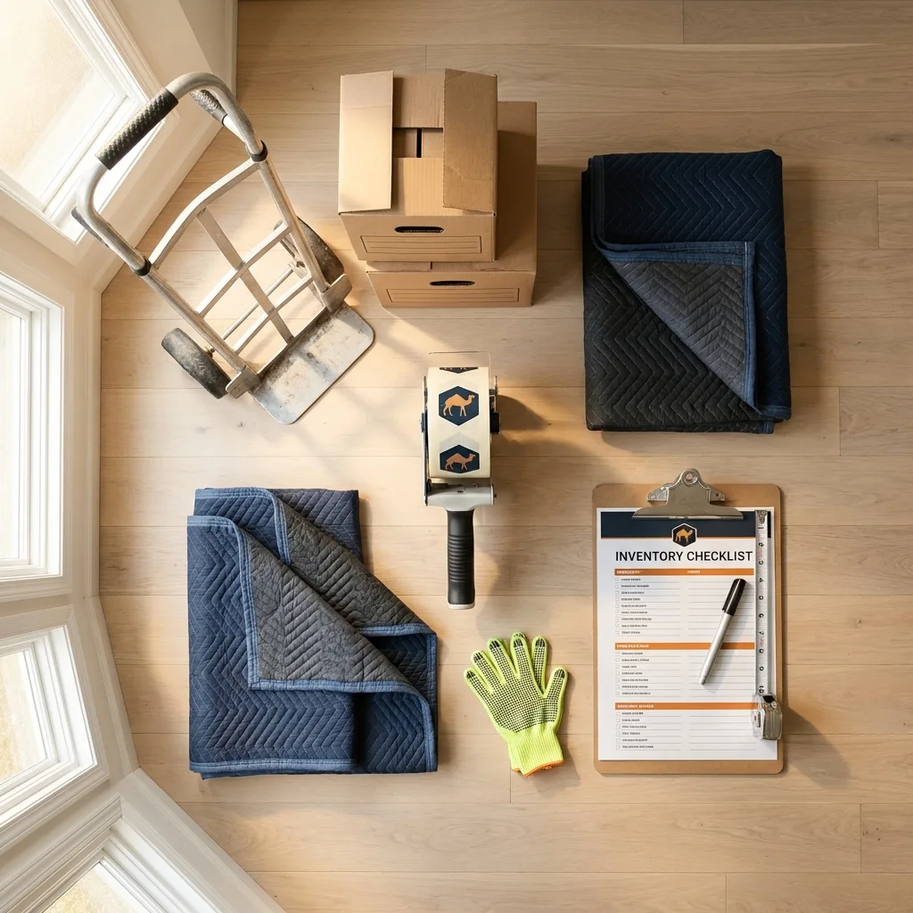 Professional moving supplies and packing materials layout for Prairie du Sac residential relocations